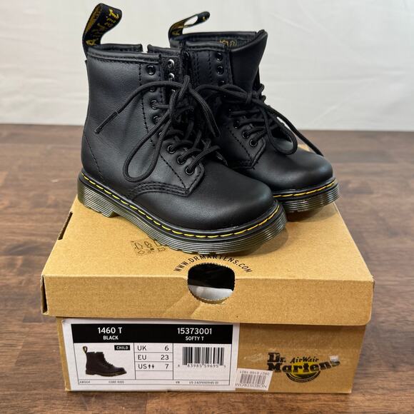 Dr Martens 1460 black toddler boots Kids 7/UK 6 NIB - Picture 1 of 7